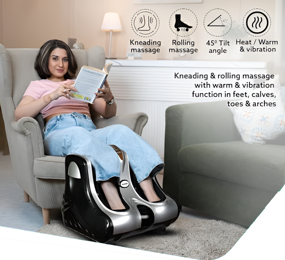 Lady Using Foot Massager